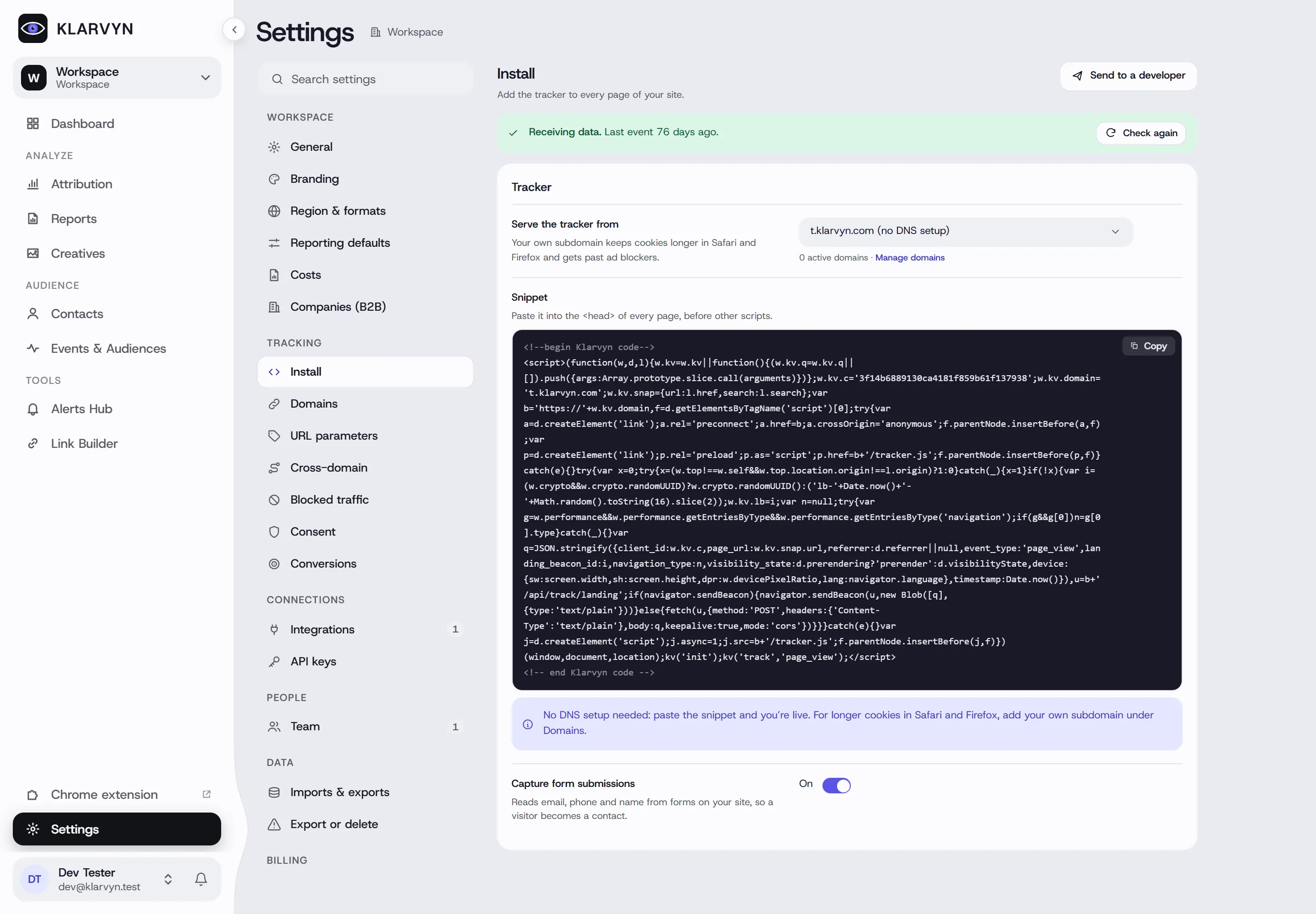Settings → Install